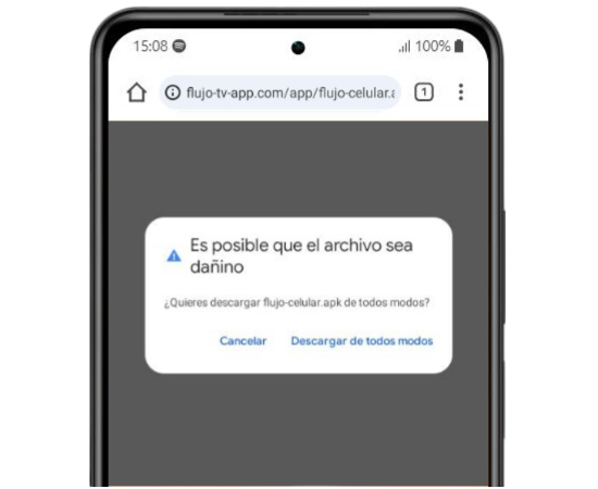 Seleccione "Descargar de todas formas" cuando se le solicite.